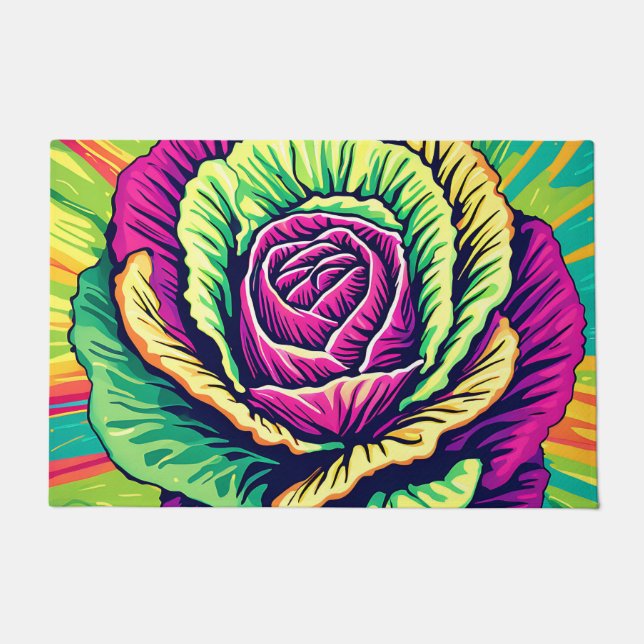Lebendiger Kohl Pop Art Fußmatte (Vorderseite)