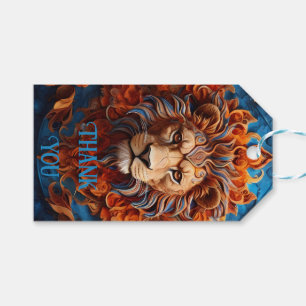 Lebendiger Löwe mit floralen Motiven Geschenkanhänger