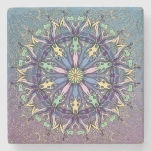 Lebendiger Mandala-Steiner Steinuntersetzer