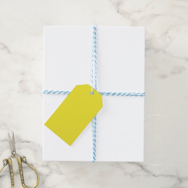Lebendiger massiver gelber Hintergrund  Geschenkanhänger (Mit Garn)