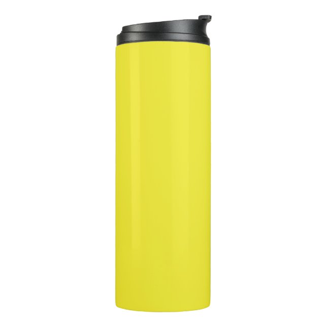 Lebendiger massiver gelber Hintergrund  Thermosbecher (Nach links gedreht)