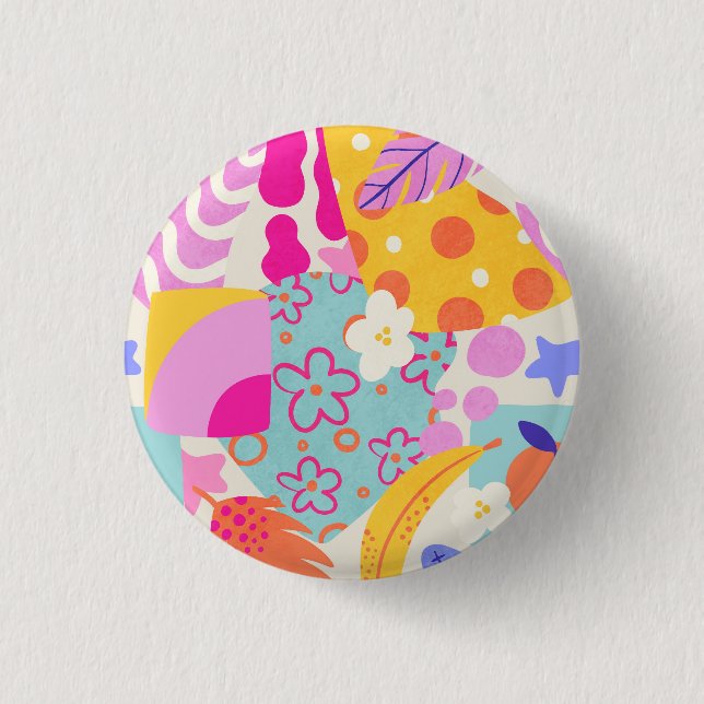 Lebendiger Maxi-Patchwork Button (Vorderseite)