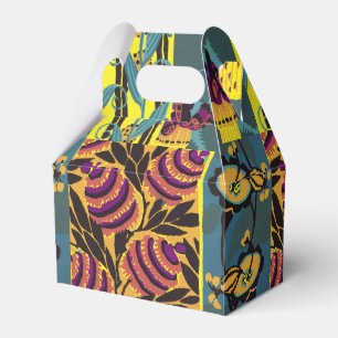 Lebendiger Maximalistischer Lila- und Türkis-Blume Geschenkschachtel