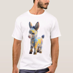 Lebendiger Mehrfarben-Spritzdonkey Männer T-Shirt