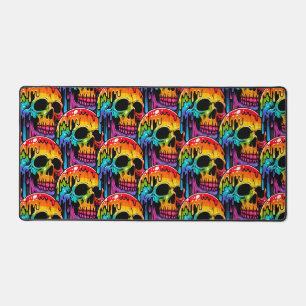 Lebendiger Multicolor-Totenkopf Schreibtischunterlage