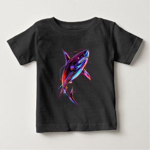 Lebendiger Neon-Hai Moderne digitale Ozeane Baby T-shirt