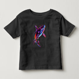 Lebendiger Neon-Hai Moderne digitale Ozeane Kleinkind T-shirt