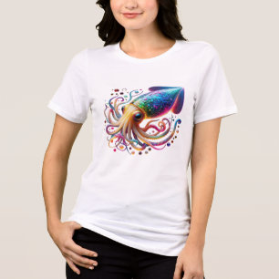 Lebendiger Neon-Tintenfisch – Leuchtende Farbige T Tri-Blend Shirt