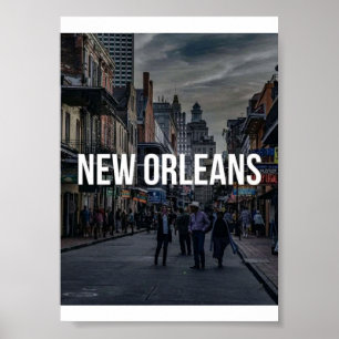 Lebendiger New Orleans-Straßenszene-Kunstprint L Poster