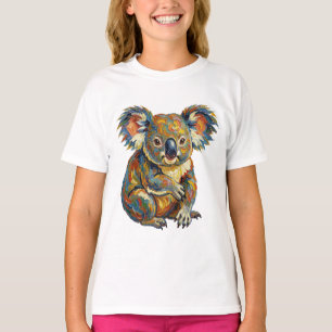 Lebendiger Ölfarbenmalstil Buntes Impasto Koala T-Shirt