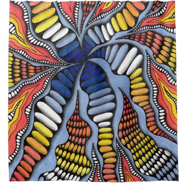 Lebendiger optischer Illusionswirbel-Vorhang Duschvorhang (Vorderseite)
