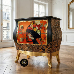 Lebendiger Orange Gelber Blumenvogelkäfig Hut  Seidenpapier