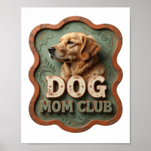 Lebendiger Orange HUNDE-MUTTER-CLUB Poster