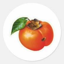 Lebendiger orangefarbener Kakis-Fruchtaufkleber mi
