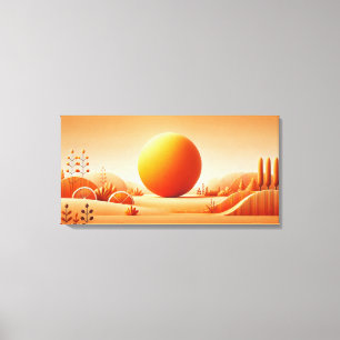Lebendiger Orangenton - Minimalistische Wandkunst Leinwanddruck