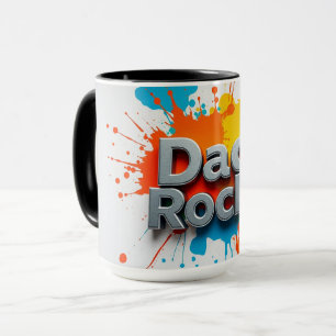 Lebendiger Papa Rocks Splash Kaffeetasse   Anpassb