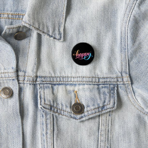 Lebendiger Pastell-Gradient HAPPY-Typografie - Mod Button