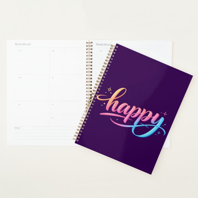 Lebendiger Pastellgradient HAPPY-Typografie - Mode Planer (Anzeige)