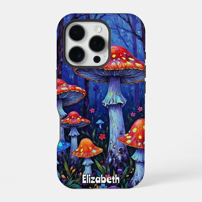Lebendiger Pilzwald iPhone Hülle (Rückseite)