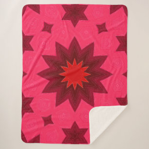 Lebendiger Pink Starburst Kaleidoskop Sherpadecke