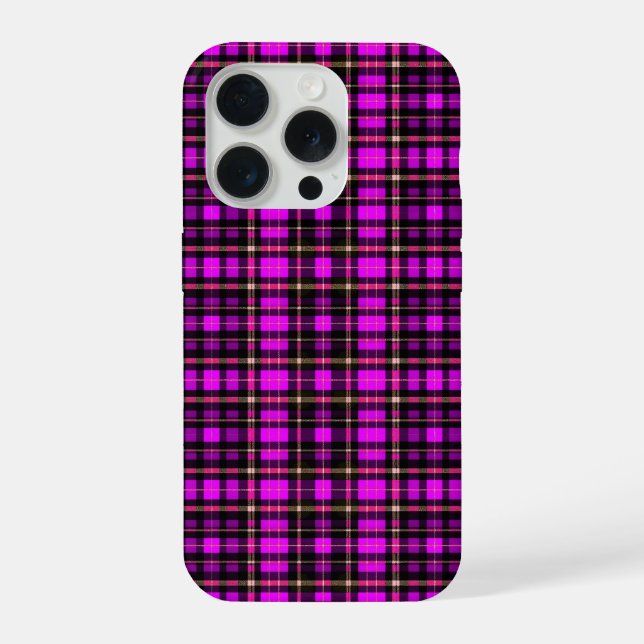 Lebendiger Plaid-Tartan-Musterstoff iPhone Hülle (Rückseite)