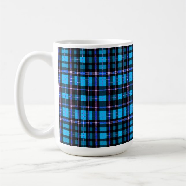 Lebendiger Plaid-Tartan-Musterstoff Kaffeetasse (Links)