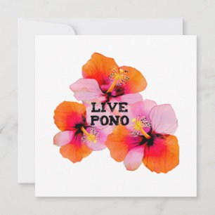 Lebendiger Pono Hibiskus Floral Tropischer Künstle Feiertagskarte