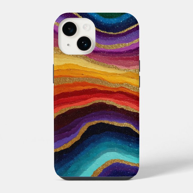 Lebendiger Regenbogen-Achat-Geode iPhone Hülle (Rückseite)