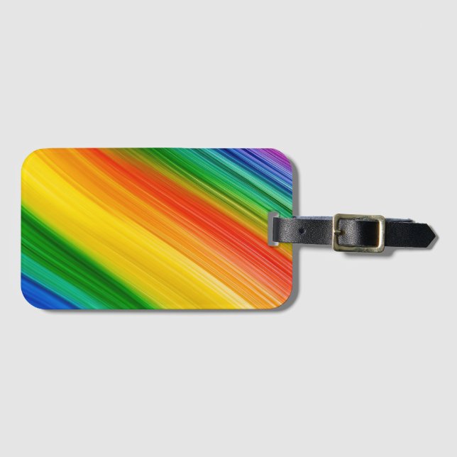 Lebendiger Regenbogen der Farben Gepäckanhänger (Vorderseite (Horizontal))