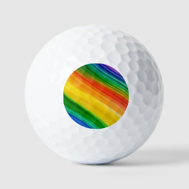 Lebendiger Regenbogen der Farben Golfball (Vorderseite)