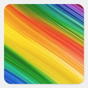 Lebendiger Regenbogen der Farben Quadratischer Aufkleber
