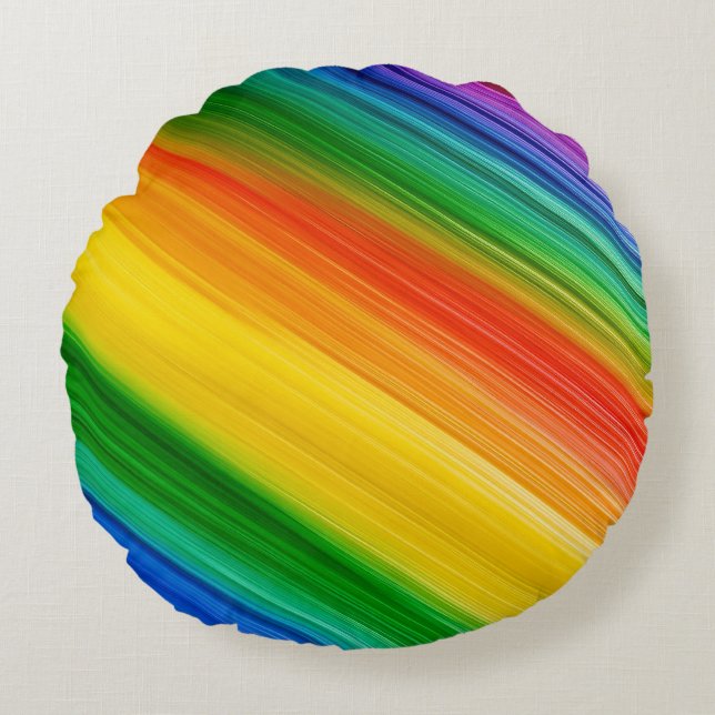 Lebendiger Regenbogen der Farben Rundes Kissen (Vorderseite)