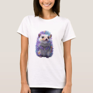 Lebendiger Regenbogen-Farbspritzer-Igel Frauen T-Shirt
