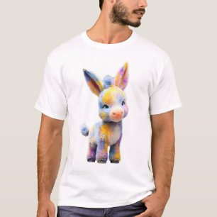 Lebendiger Regenbogen Fell Baby Esel Männer T-Shirt