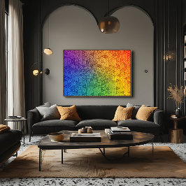Lebendiger Regenbogen-Geometrischer Dreiecksverlau Leinwanddruck