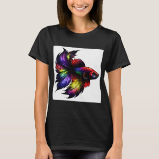 Lebendiger Regenbogen Kampffisch T-Shirt