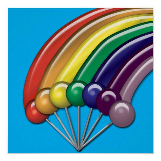 Lebendiger Regenbogen-Lutscher Candy Pop Art  Poster (Vorderseite)