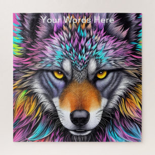 Lebendiger Regenbogen Neon-Psychedelische Natur & Puzzle