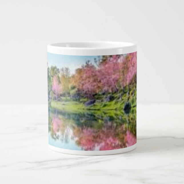 Lebendiger Regenbogen-Tintenspritzer-Mug Jumbo-Tasse (Vorderseite)