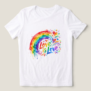 Lebendiger Regenbogen-Wasserfarbspritzer "Liebe is Tri-Blend Shirt