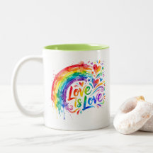 Lebendiger Regenbogen-Wasserfarbspritzer "Liebe is