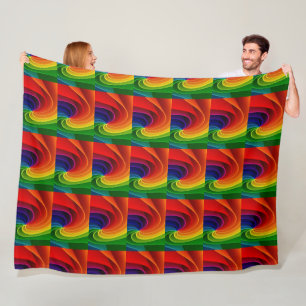 Lebendiger Regenbogen-Wirbel-Abstrakte Geometrisch Fleecedecke