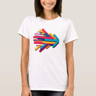 Lebendiger Retro-3D-Bewegungspfeil T-Shirt