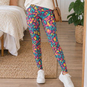 Lebendiger Retro-Leopardenprint Leggings