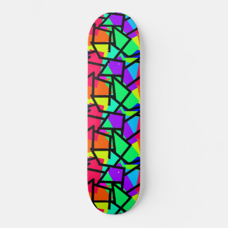 Lebendiger Retro-Style Geometrischer 80er Memphis- Skateboard