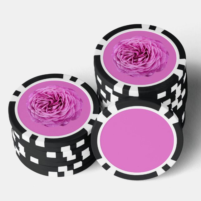 Lebendiger Rosa Rosen Ausschnitt Pokerchips (Stapel)