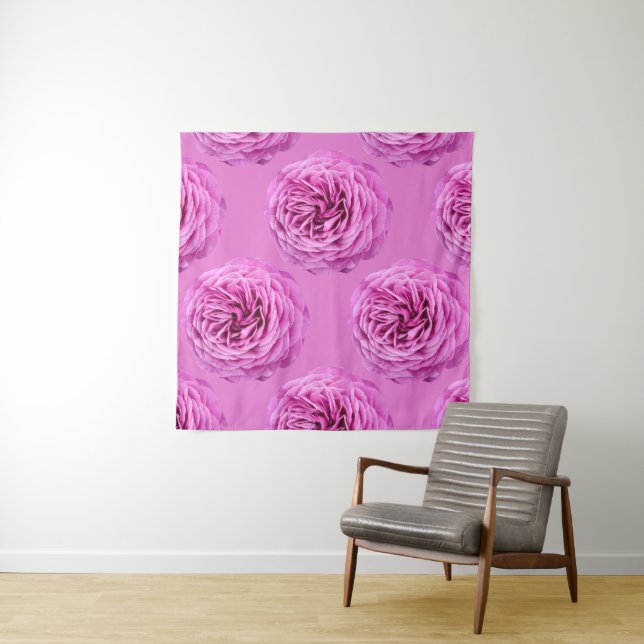Lebendiger Rosa Rosen Ausschnitt Wandteppich (Beispiel)
