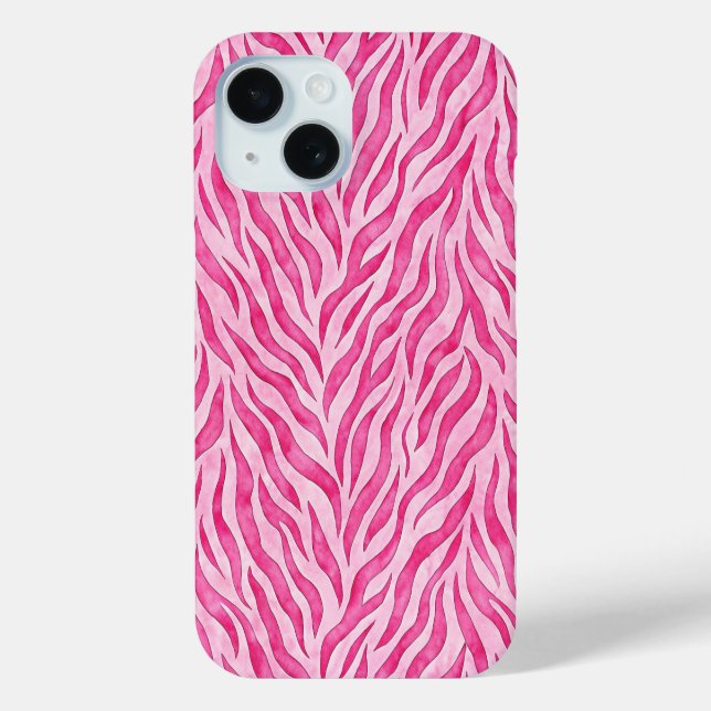 Lebendiger Rosa Zebradruck Case-Mate iPhone Hülle (Rückseite)