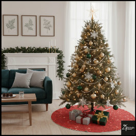 Lebendiger roter Glitter nahtloser Texturhintergru Polyester Weihnachtsbaumdecke
