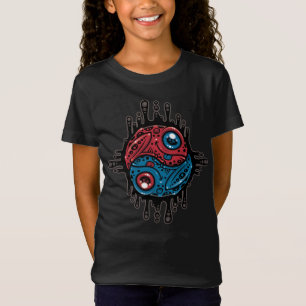 Lebendiger Roter und Blauer Pfeilgiftfrosch Yin Ya T-Shirt